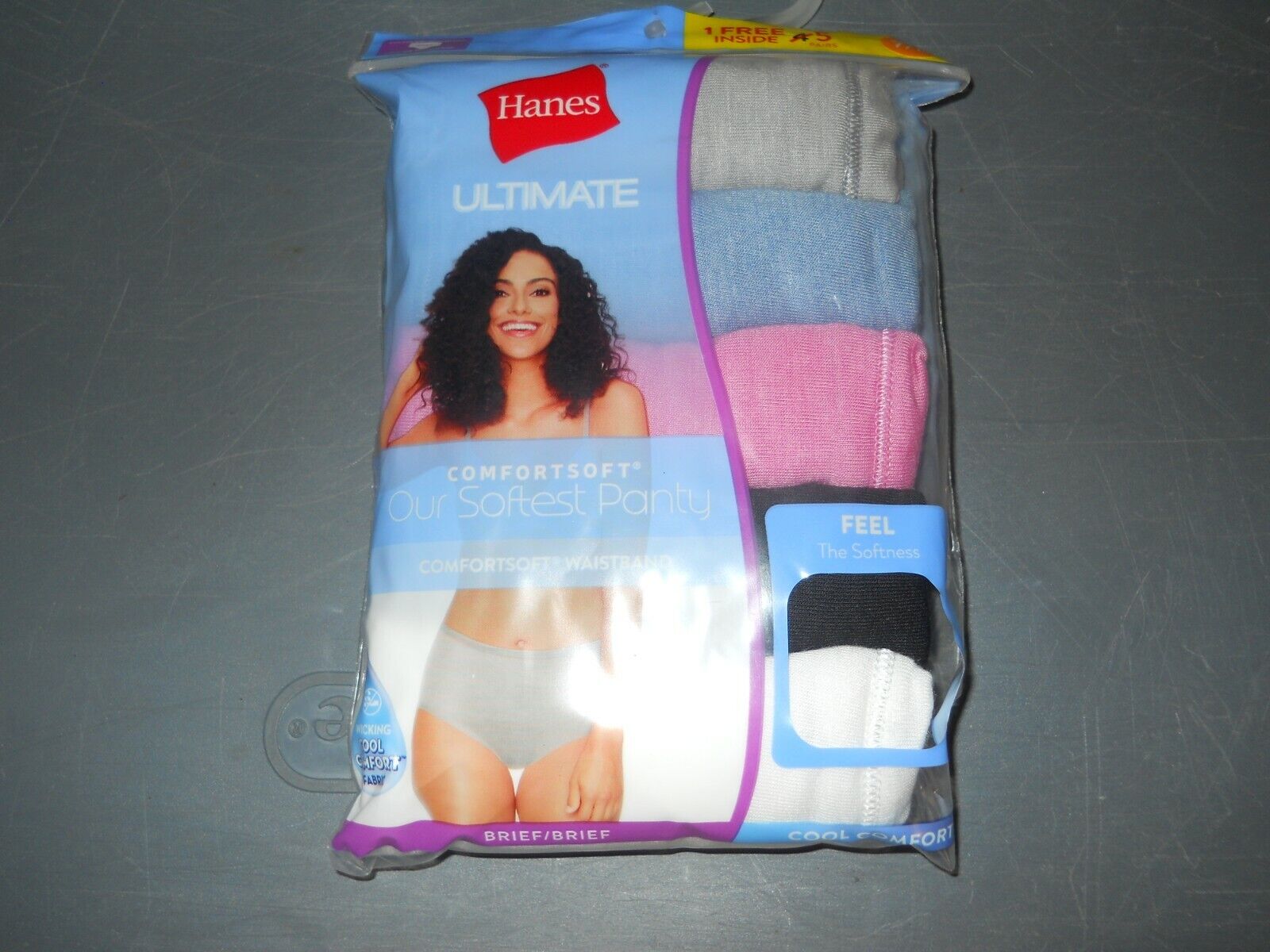Hanes Ultimate Comfort Soft Brief Panties Size 7/L (5 Pairs) (C49
